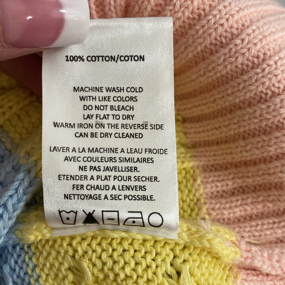 Vigoss Cableknit Sweater Vest Pastel Stripes, Size M Preppy CollegeCore - Picture 10 of 10